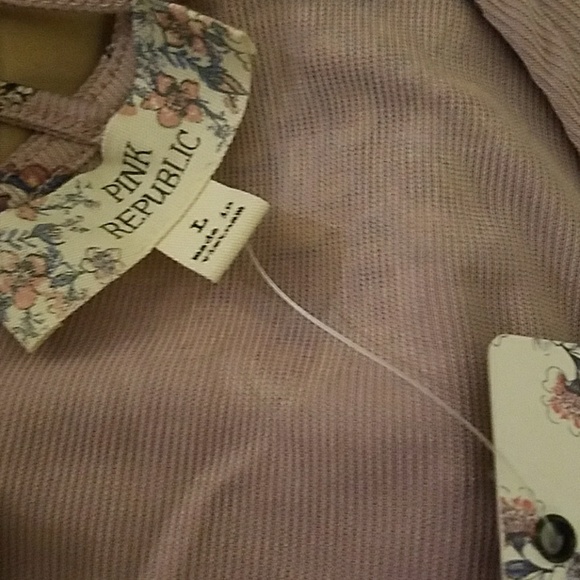 Pink Rose pink print tunic/dress, size L - Picture 3 of 3